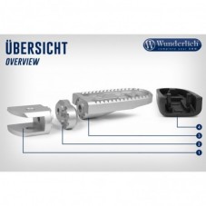 WUNDERLICH BMW Wunderlich Articulation Vario passager EVO1 (paire) - argent - 26010-201 BMW