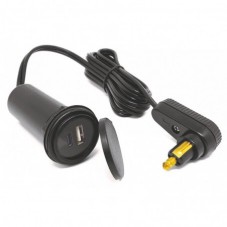 Wunderlich bmw Câble de charge pour sacoche de réservoir avec fiche d'angle DIN et prise USB A & C (BAAS USB17) - noir - 4204...