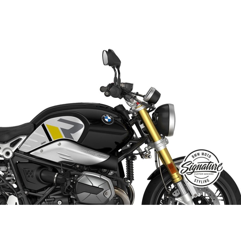 WUNDERLICH BMW Planche déco réservoir R-Line Autocollant latéral transparent - noir-jaune - 48300-124 BMW