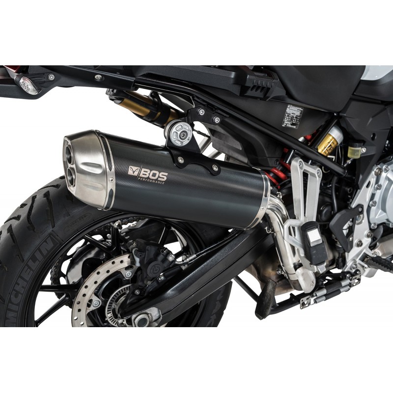 WUNDERLICH BMW Silencieux arrière BOS Slip-On F 750/850 GS + Adv "Dune Fox" (EURO 4) - look carbone - 51102-004 BMW